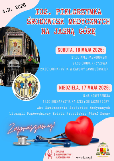 PIELGRZYMKA ŚRODOWISK MEDYCZNYCH NA JASNĄ GÓRĘ 2026